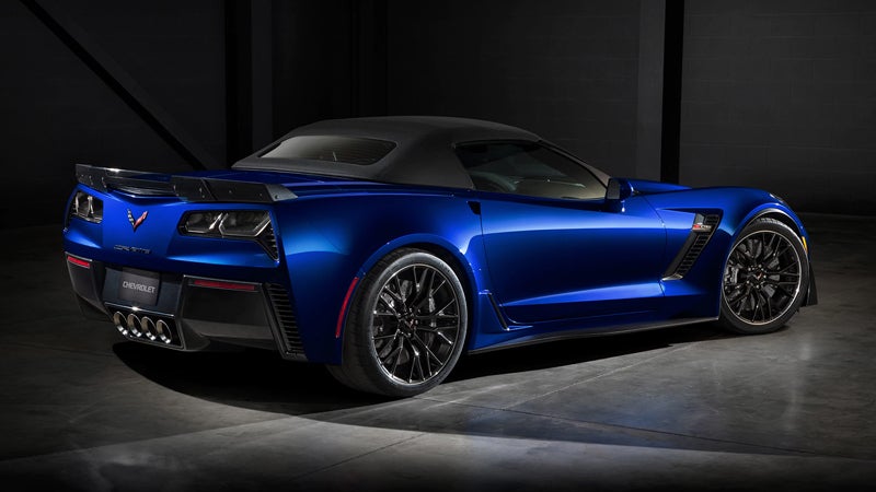 A blue corvette Z06 is standing.