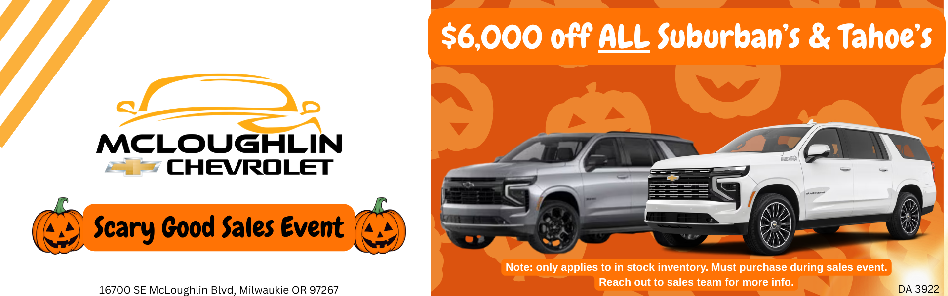 Tahoe and Suburban Sale!